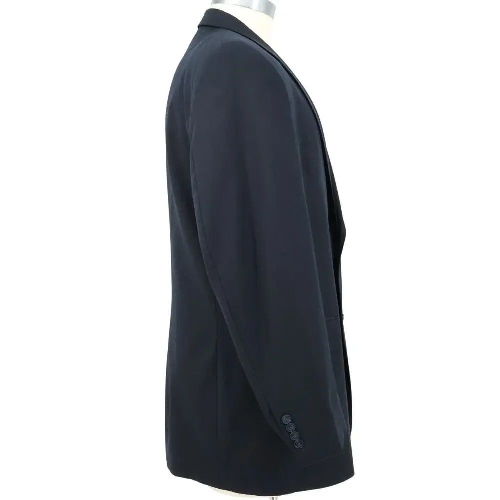 Jos A Bank Sport Coat Mens 46L Navy Blue Wool Jacket Lined Blazer Travelers Coll